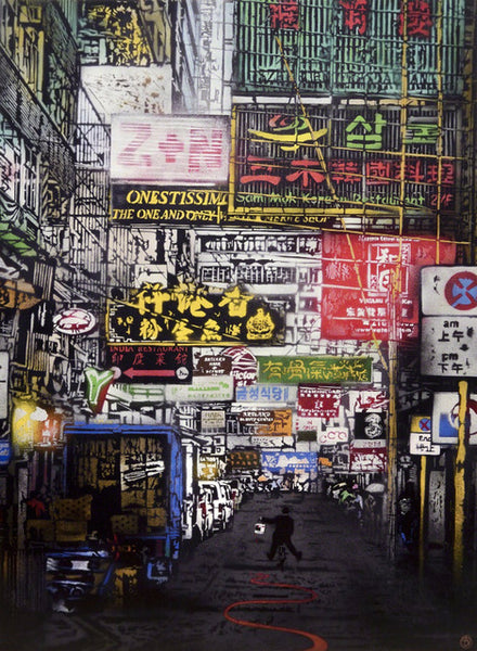 Pintando a cidade de vermelho / Cena dois da rua de Hong Kong, 2015 