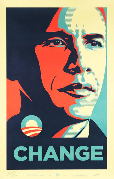 CHANGE (edição assinada pelo artista de 200) Obama, 2008 (contato para preço)