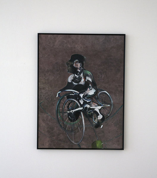 Retrato de George Dyer andando de bicicleta (Q1B), 1966